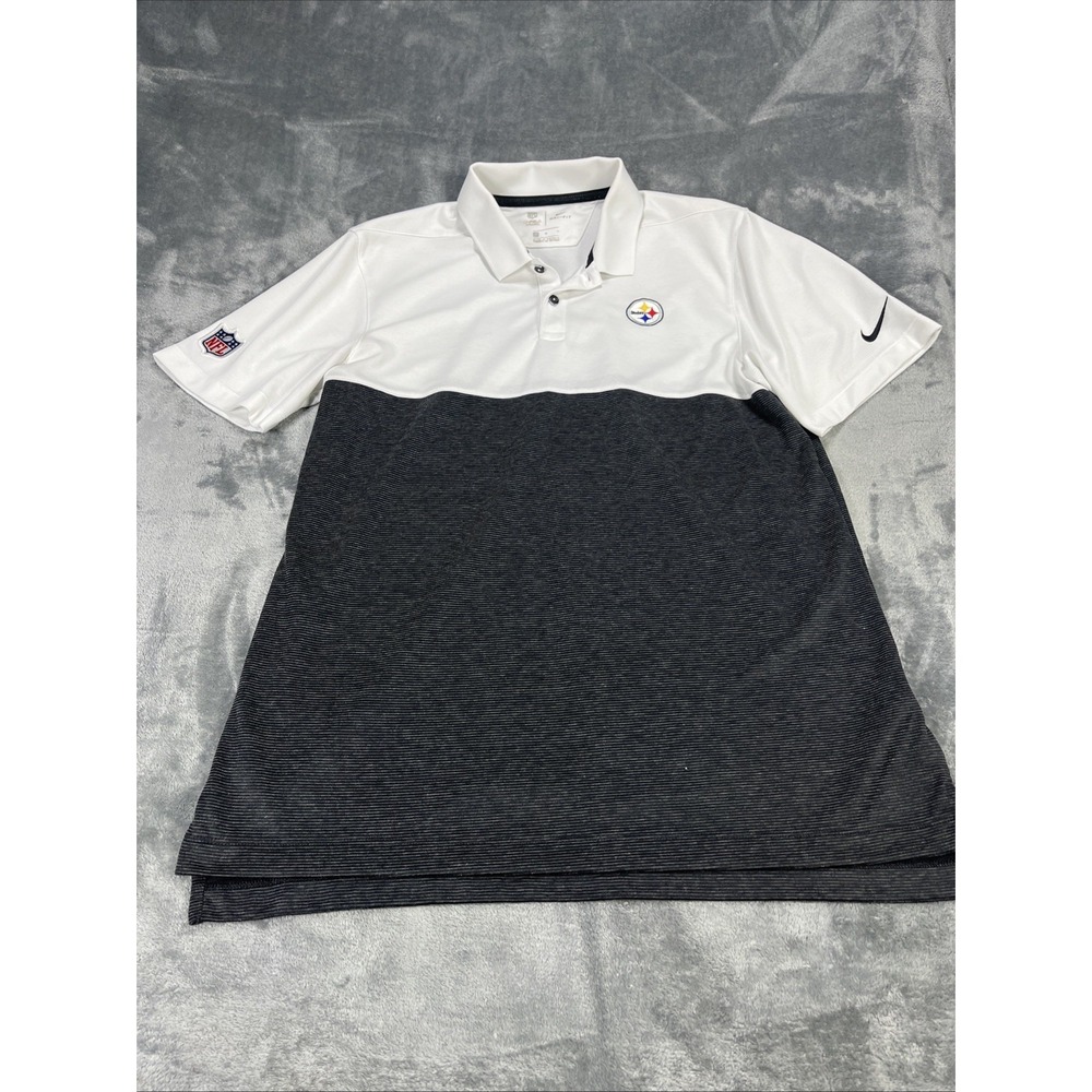 Pittsburgh Steelers Polo‎ Shirt Mens Medium NFL Football Nike Dri-FIT On Field